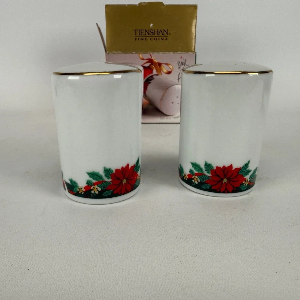 Vintage‎ Tienshan Deck the Halls Salt & Pepper Shakers 1994 Boxed Set